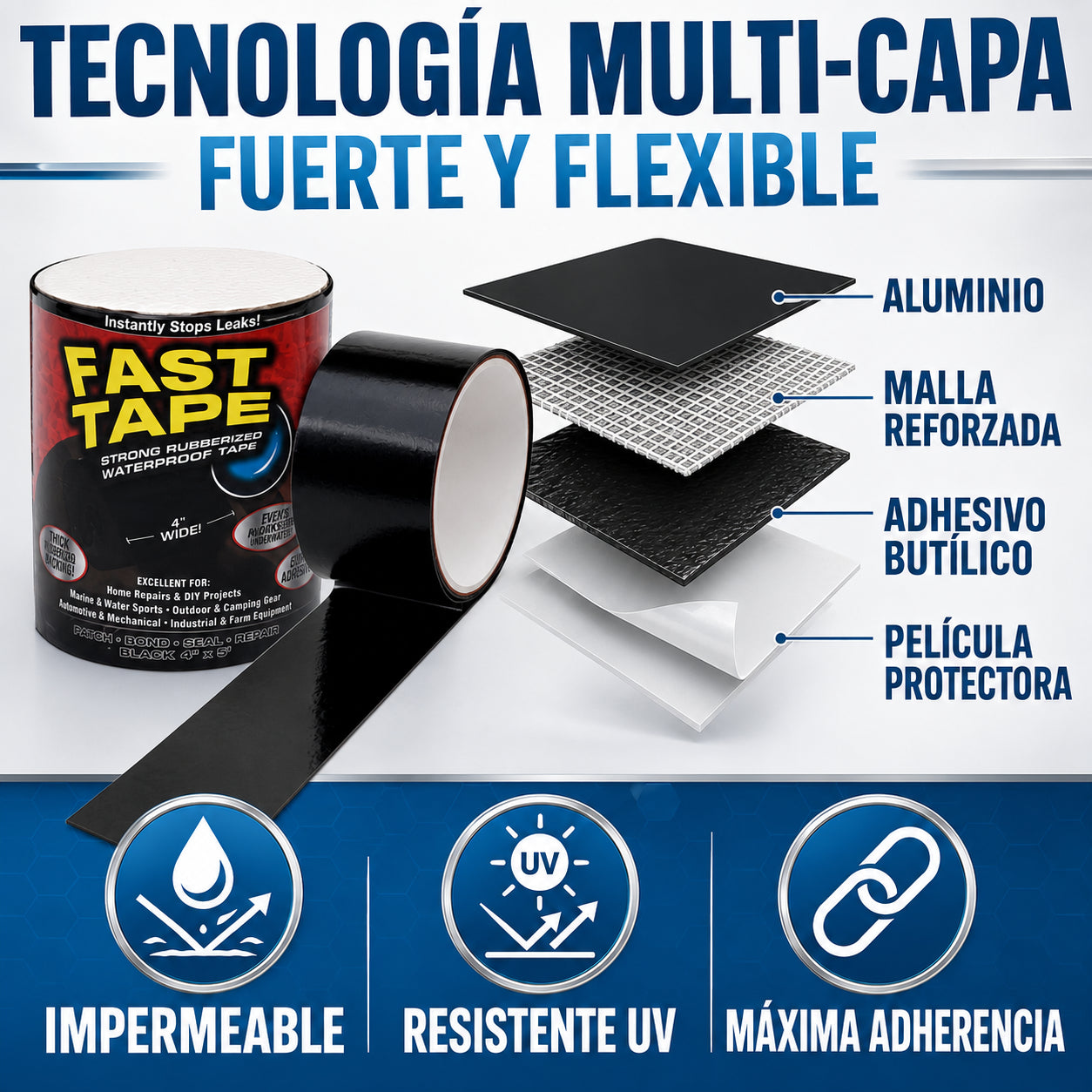 Cinta Asfáltica Impermeable Fast Tape® - 30% OFF