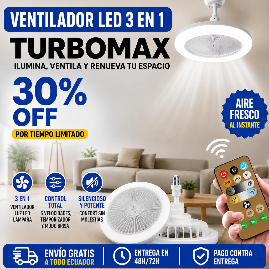 [OFERTA] Ventilador Inteligente de LED 2 en 1 TurboMax™ - [SUPER POTENTE]