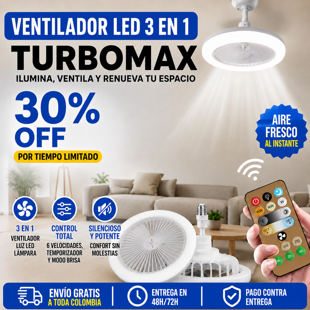 [OFERTA] Ventilador Inteligente de LED 2 en 1 TurboMax™ - [SUPER POTENTE]